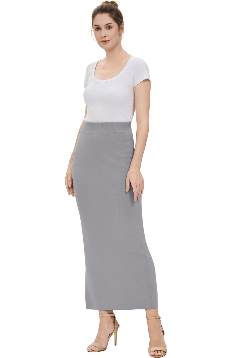 Kimi + Kai Women Side Slit Knit Maxi Skirt