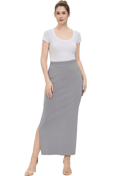 Kimi + Kai Women Side Slit Knit Maxi Skirt