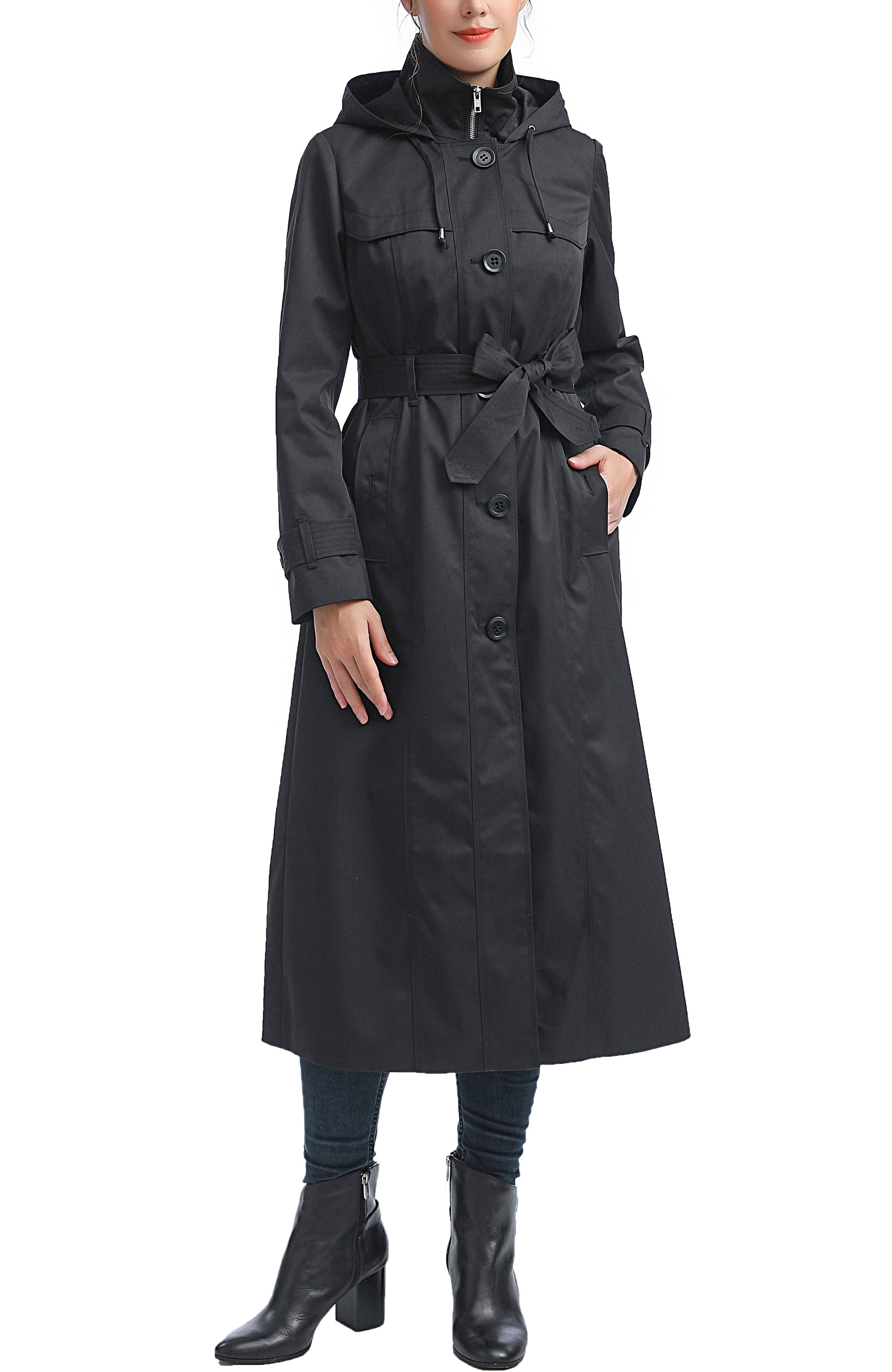 Kimi + Kai Women's "Aine“ Hooded Long Rain Coat