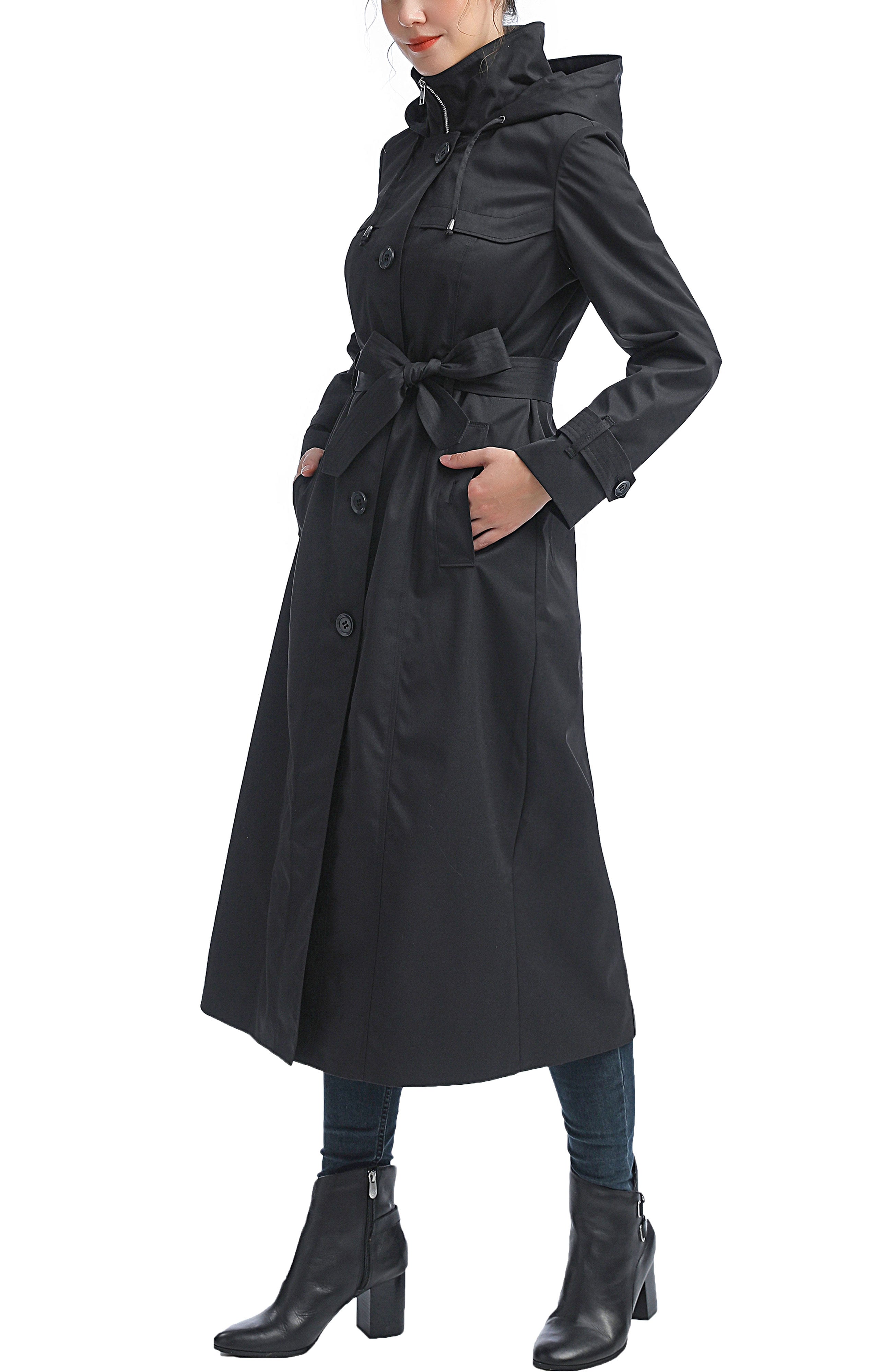 Kimi + Kai Women's "Aine“ Hooded Long Rain Coat