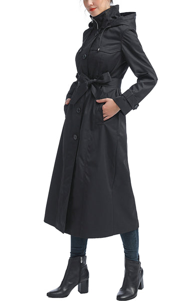Kimi + Kai Women's "Aine“ Hooded Long Rain Coat