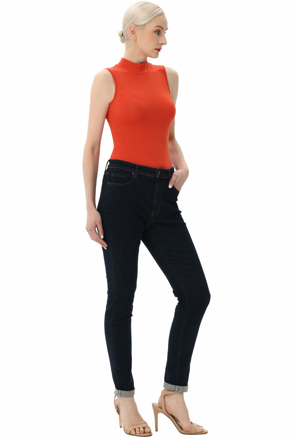 Kimi + Kai Women's Turtleneck Sleeveless Bodysuit