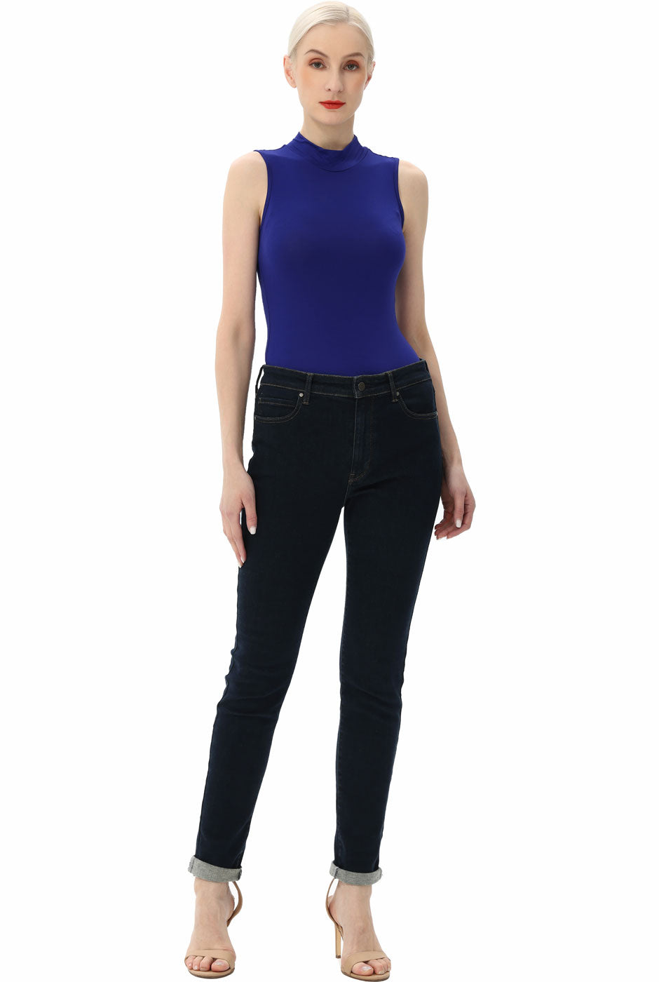 Kimi + Kai Women's Turtleneck Sleeveless Bodysuit