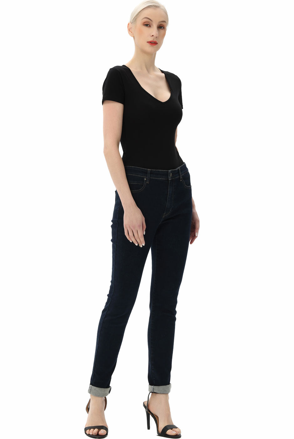 Kimi + Kai Women's Sweetheart Neck Basic Bodysuit