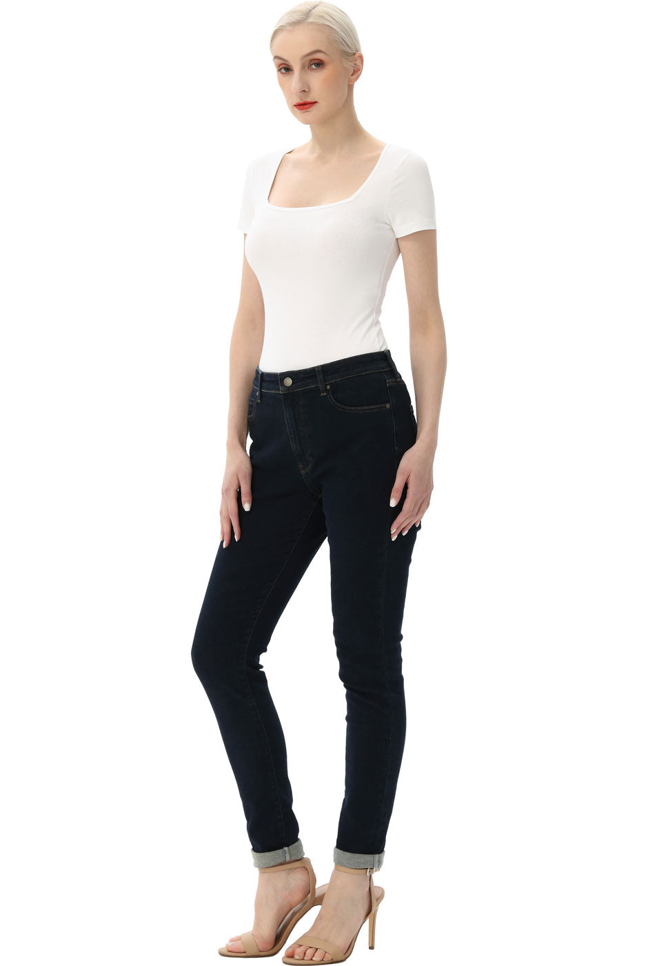 Kimi + Kai Women's Square Neck Basic Bodysuit