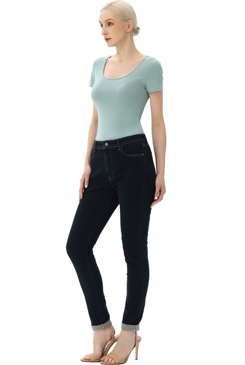 Kimi + Kai Women's U-Neck Basic Bodysuit