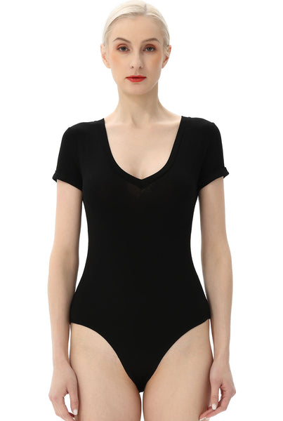 Kimi + Kai Women's V-Neck Basic Bodysuit