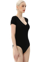 Kimi + Kai Women's V-Neck Basic Bodysuit