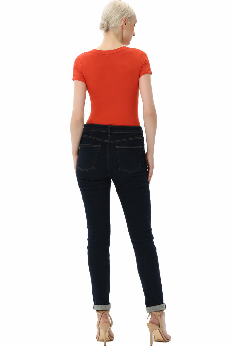 Kimi + Kai Women's V-Neck Basic Bodysuit