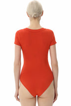 Kimi + Kai Women's V-Neck Basic Bodysuit