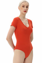 Kimi + Kai Women's V-Neck Basic Bodysuit