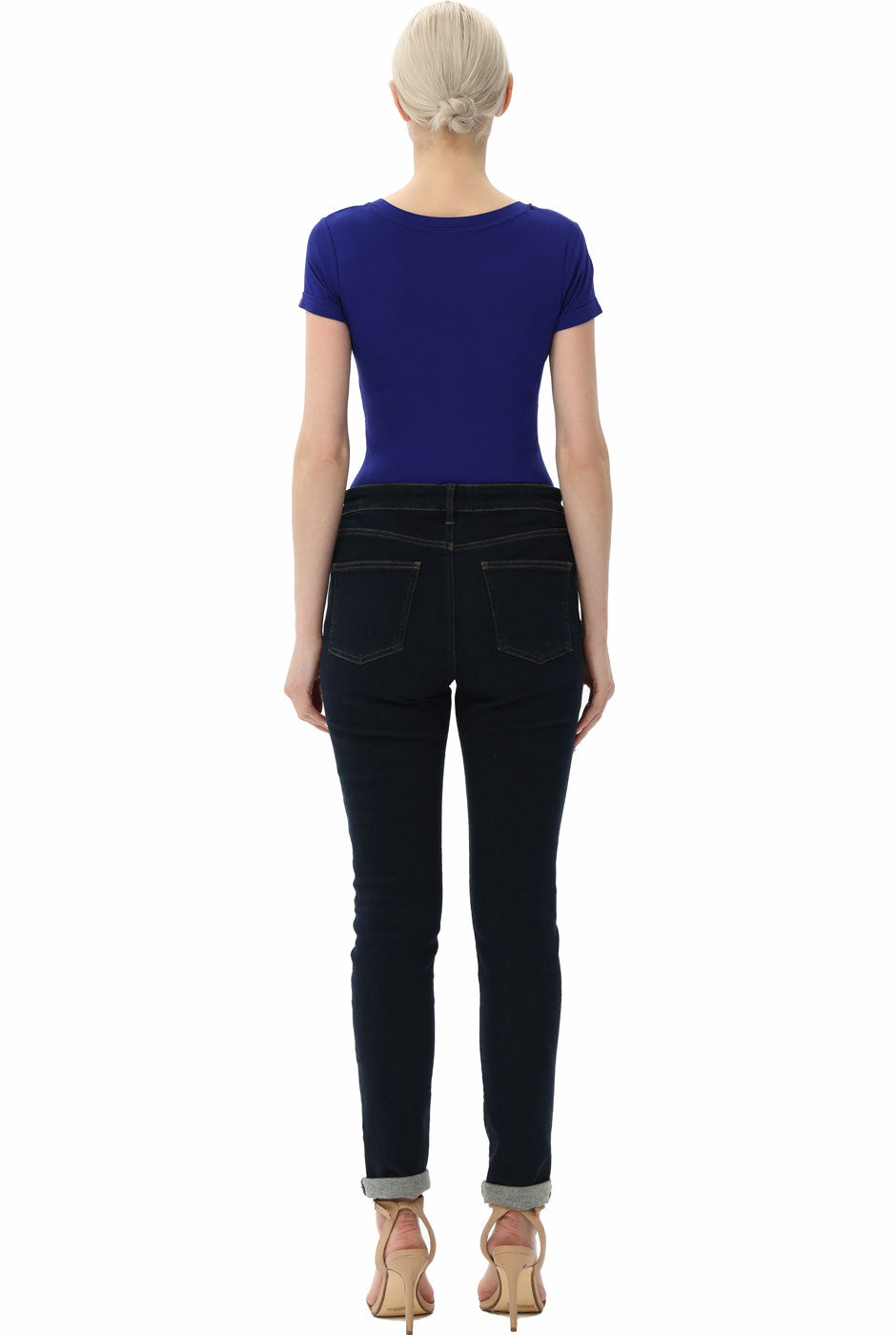 Kimi + Kai Women's V-Neck Basic Bodysuit