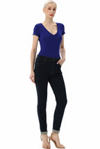 Kimi + Kai Women's V-Neck Basic Bodysuit