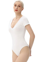Kimi + Kai Women's V-Neck Basic Bodysuit
