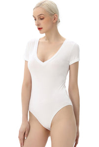 Kimi + Kai Women's V-Neck Basic Bodysuit