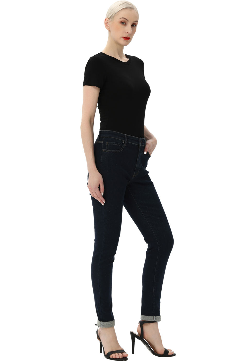 Kimi + Kai Women's Crew Neck Basic Bodysuit