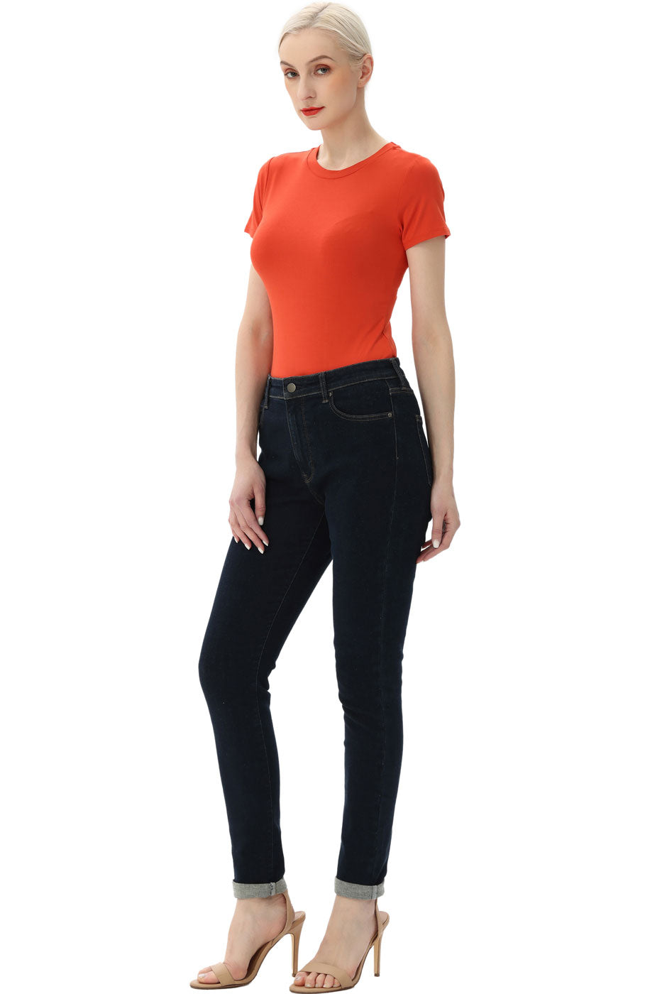 Kimi + Kai Women's Crew Neck Basic Bodysuit