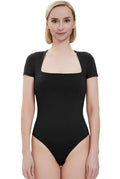 Kimi + Kai Women's Square Neck Short Sleeve Bodysuit