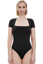 Kimi + Kai Women's Square Neck Short Sleeve Bodysuit