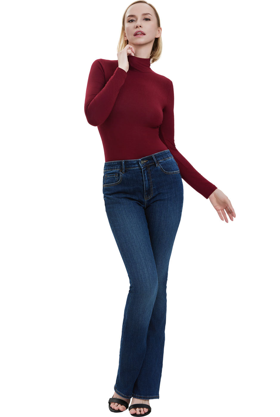 Kimi + Kai Women's Turtleneck Long Sleeve Bodysuit