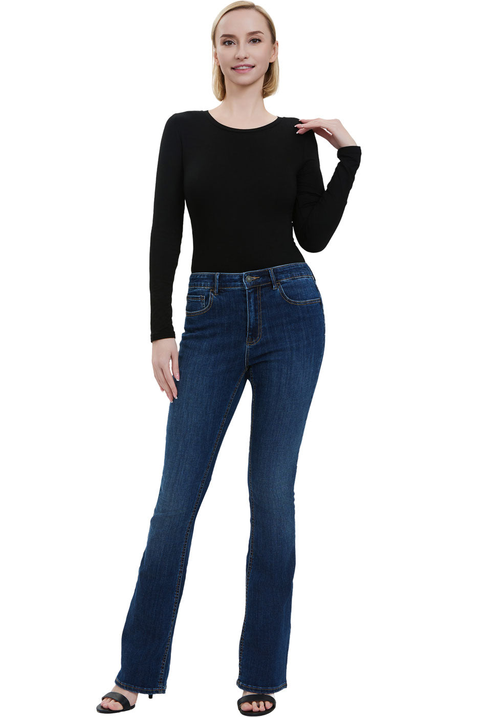 Kimi + Kai Women's Round Neck Long Sleeve Bodysuit