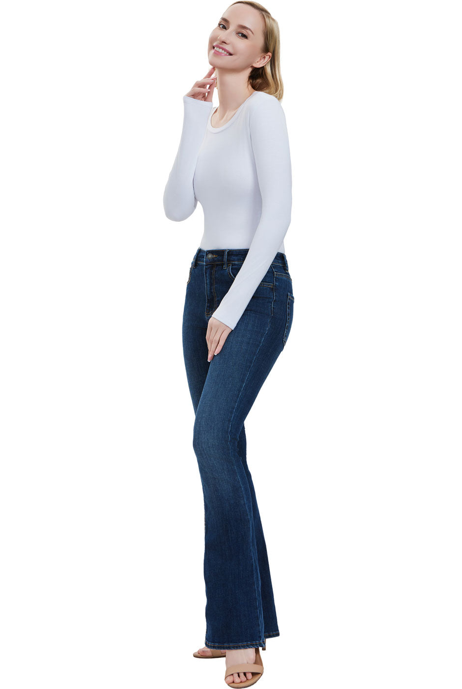 Kimi + Kai Women's Round Neck Long Sleeve Bodysuit