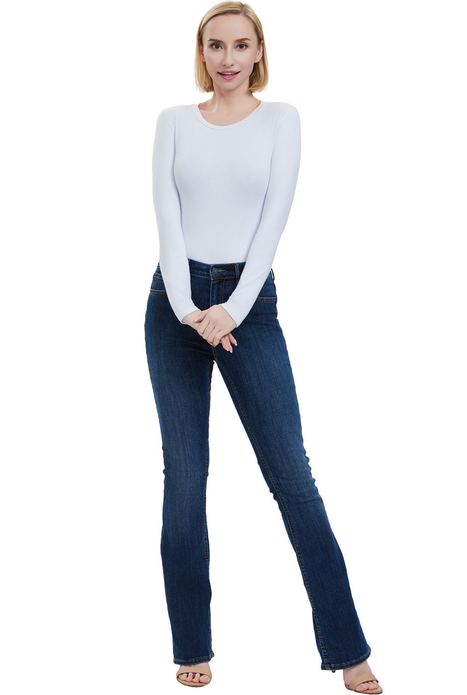 Kimi + Kai Women's Round Neck Long Sleeve Bodysuit