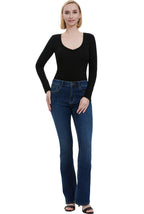 Kimi + Kai Women's V-Neck Long Sleeve Bodysuit