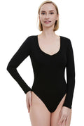 Kimi + Kai Women's V-Neck Long Sleeve Bodysuit