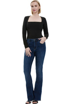 Kimi + Kai Women's Square Neck Long Sleeve Bodysuit