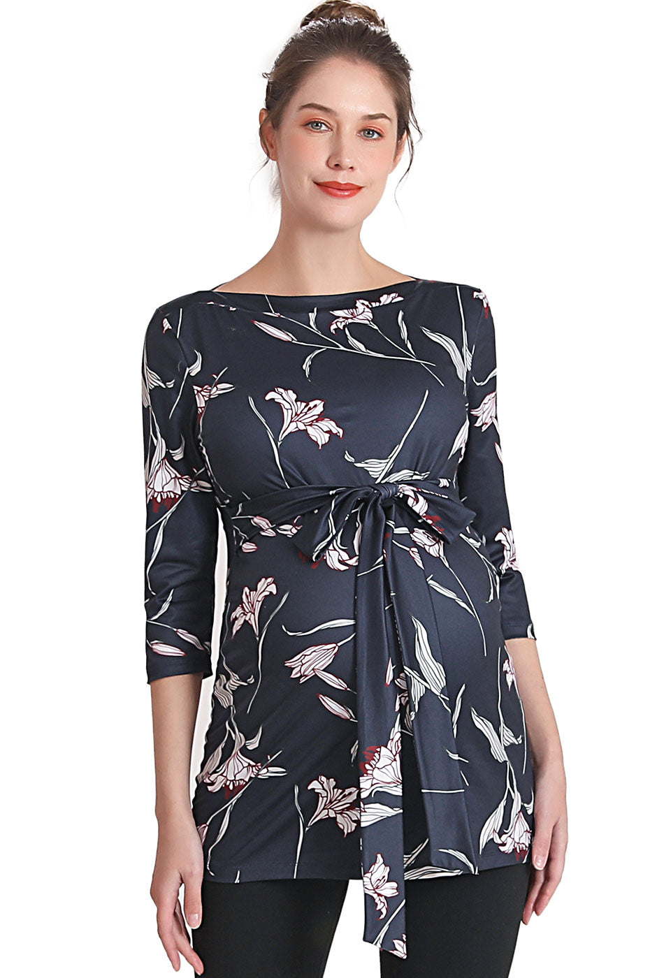Kimi + Kai Maternity "Aaira" Boat Neck Top