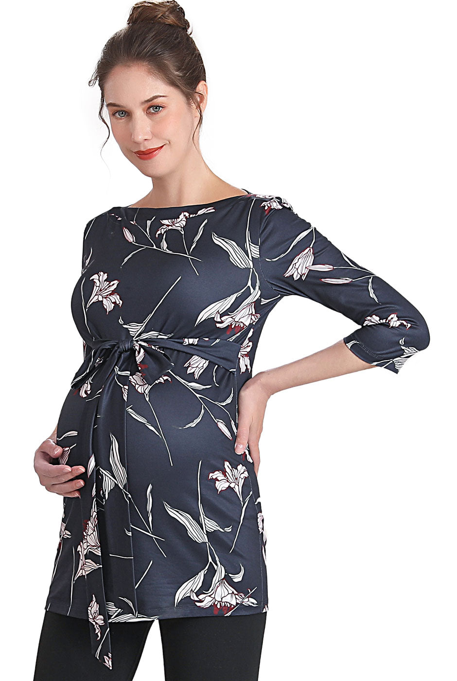 Kimi + Kai Maternity "Aaira" Boat Neck Top