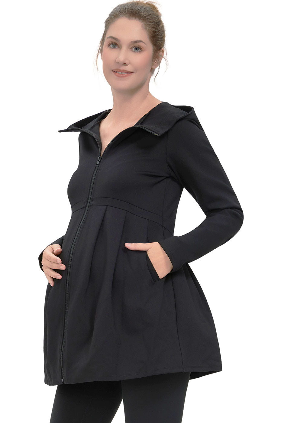 Kimi + Kai Maternity "Lyla" Fit & Flare Hooded Jacket