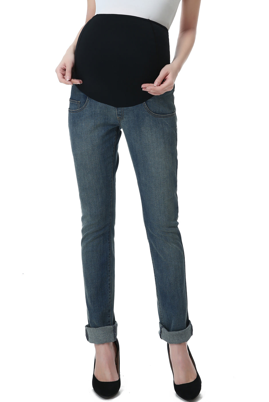 Kimi + Kai Maternity Straight Leg Denim Jeans