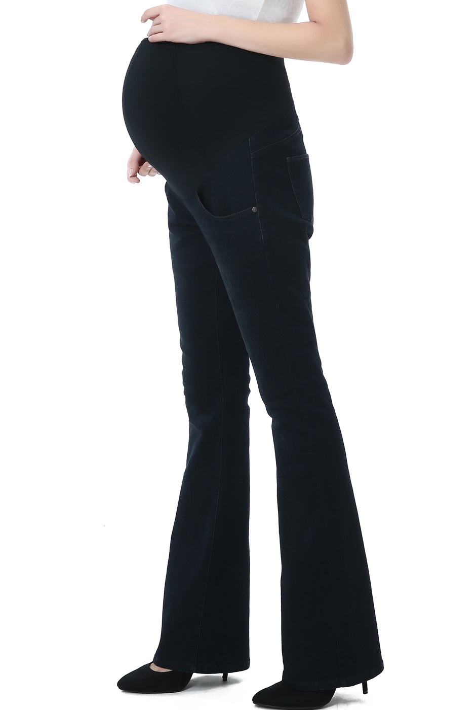 Kimi + Kai Maternity "Dixie" Flare Leg Denim Jeans