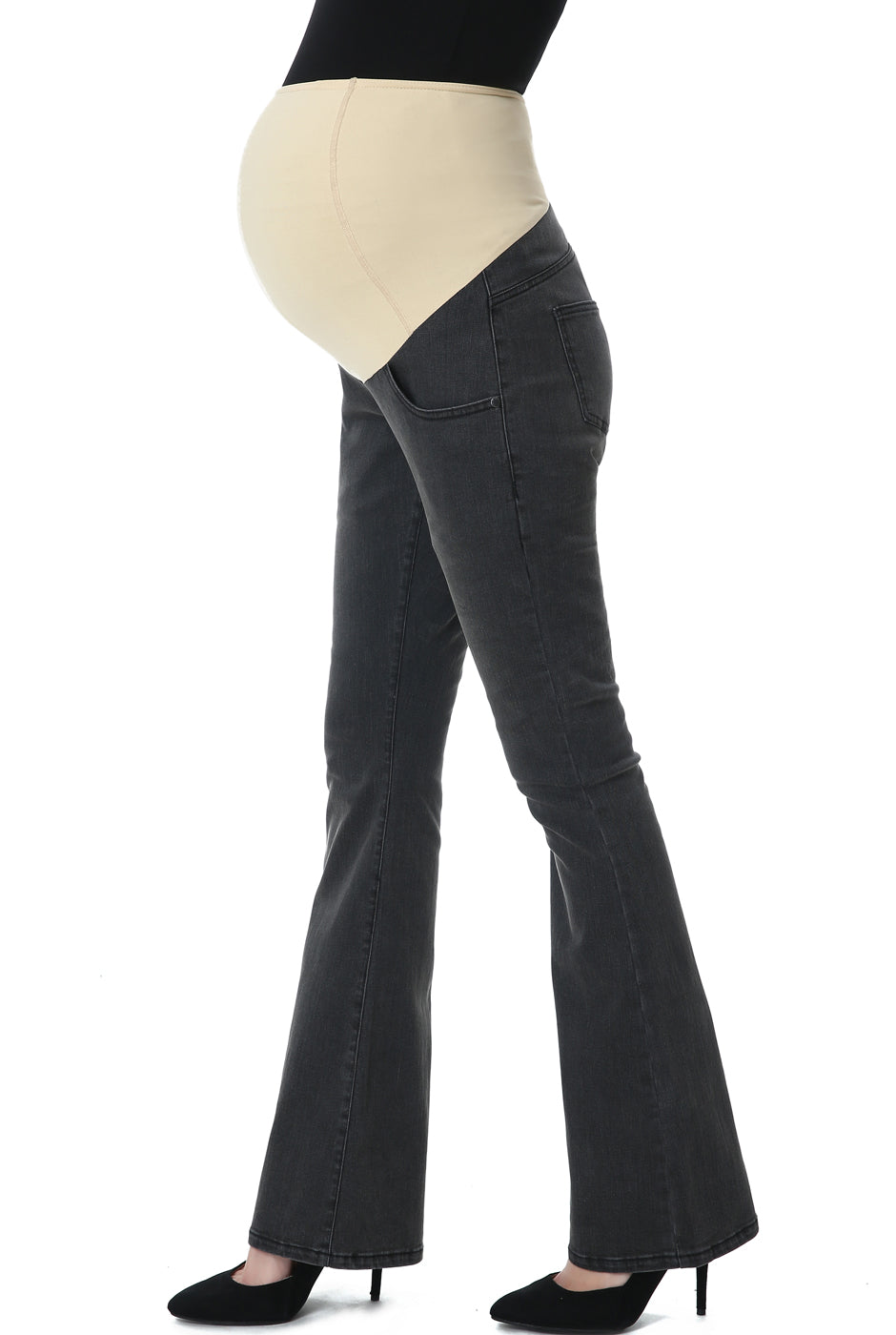 Kimi + Kai Maternity "Dixie" Flare Leg Denim Jeans