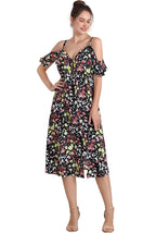 Kimi + Kai Maternity "Esme" Cold Shoulder Nursing Dress