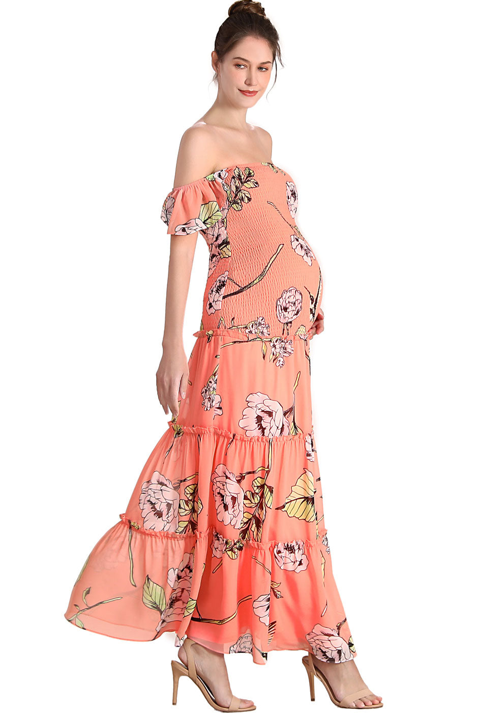 Kimi + Kai Maternity "Addy" Smocked Maxi Dress