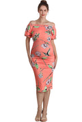 Kimi + Kai Maternity "Aida" Convertible Shoulder Ruched Dress