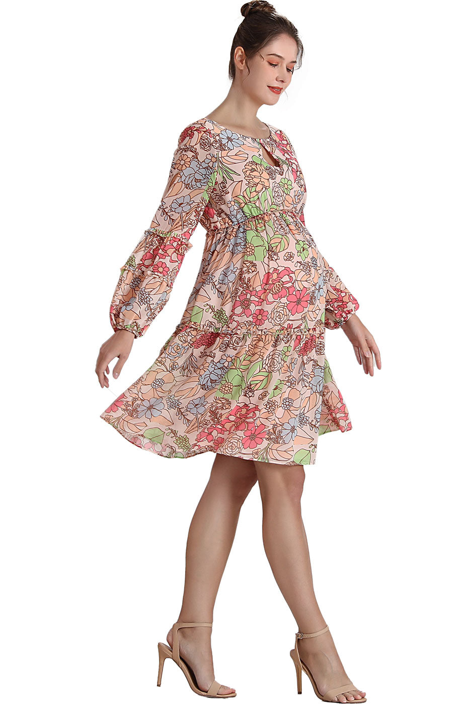 Kimi + Kai Maternity "Aiko" Chiffon Dress