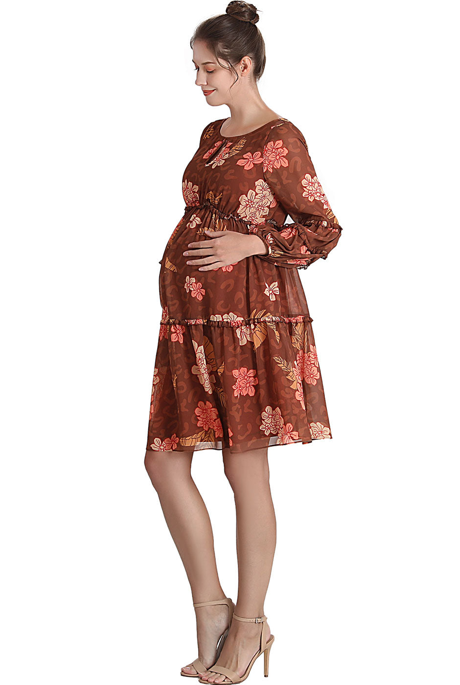 Kimi + Kai Maternity Abby Chiffon Dress