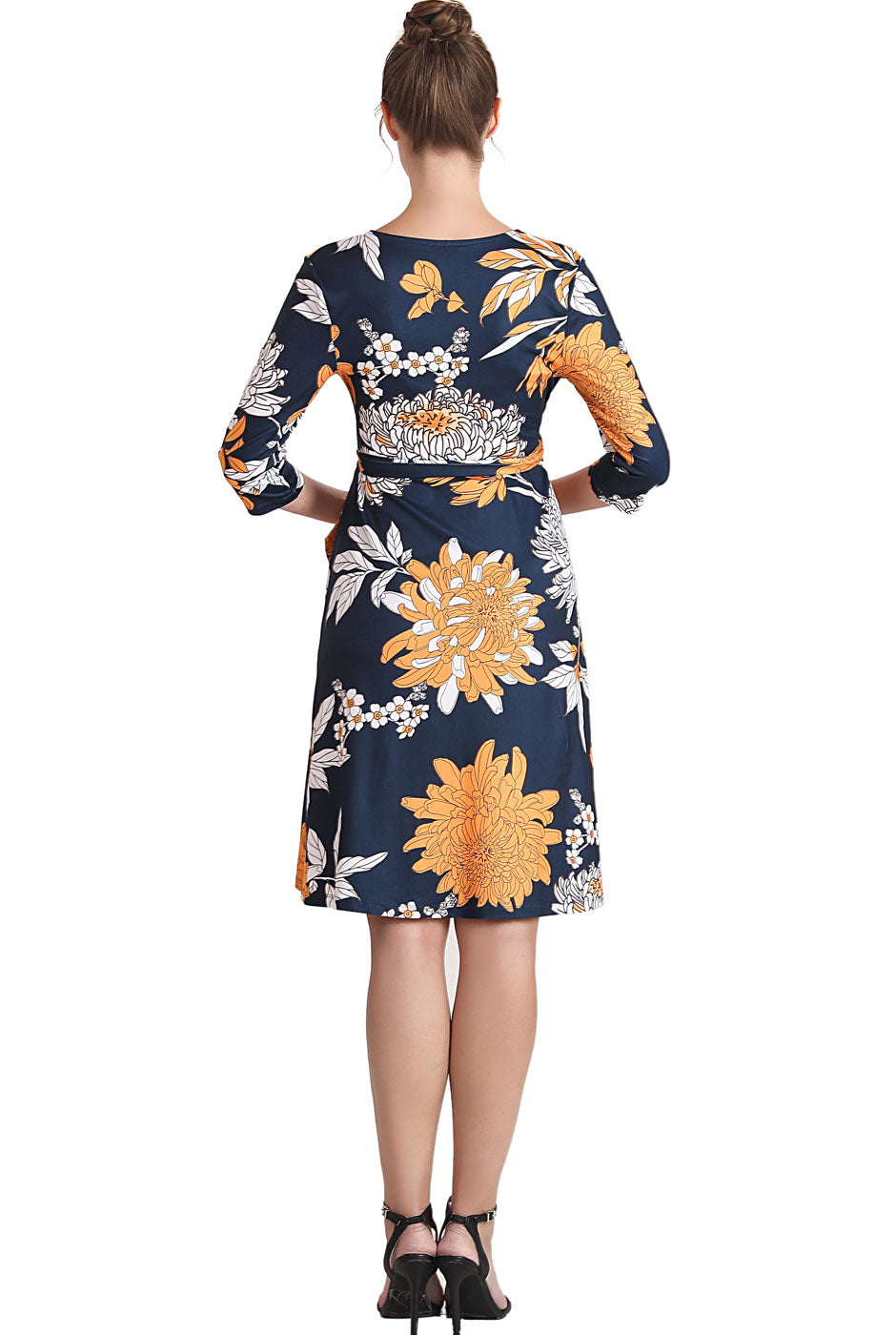 Kimi + Kai Maternity "Dona" Floral Faux Wrap Nursing Dress