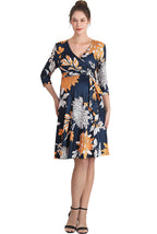 Kimi + Kai Maternity "Dona" Floral Faux Wrap Nursing Dress