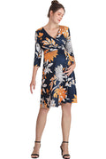 Kimi + Kai Maternity "Dona" Floral Faux Wrap Nursing Dress