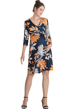 Kimi + Kai Maternity "Dona" Floral Faux Wrap Nursing Dress