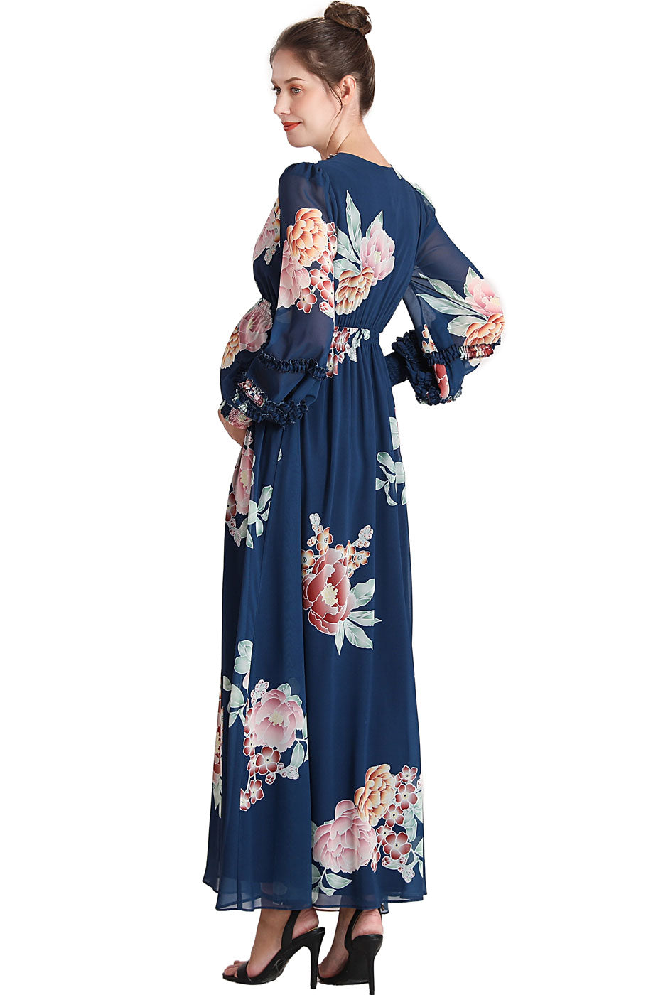 Kimi + Kai Maternity "Adell" Maxi Chiffon Dress