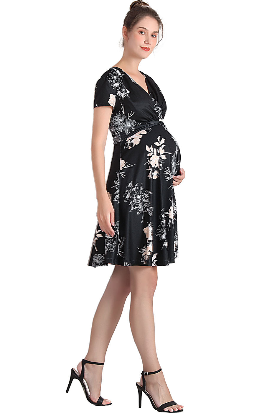 Kimi + Kai Maternity "Bess" Faux Wrap Nursing Dress