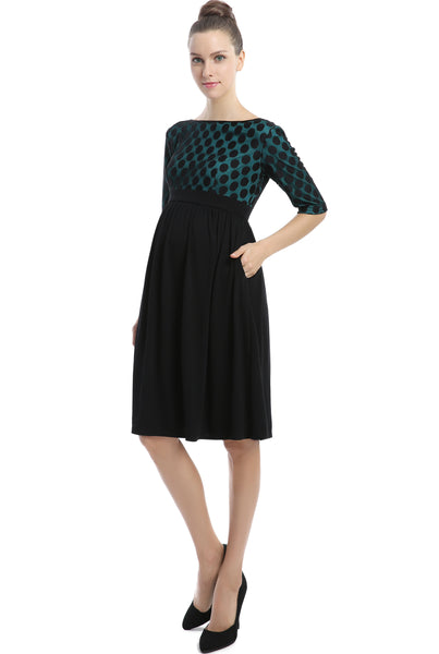 Kimi + Kai Maternity "Milena" Polka Dot Lace Dress