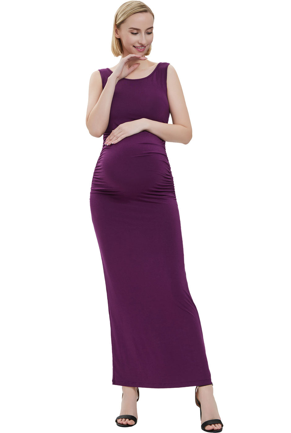 Kimi + Kai Maternity "Charlotte" Tank Column Maxi Dress