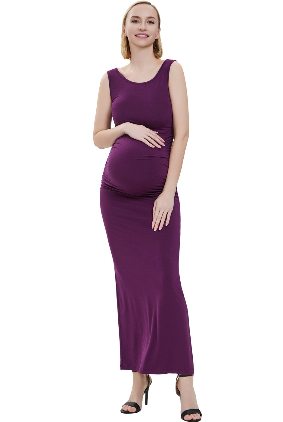 Kimi + Kai Maternity "Charlotte" Tank Column Maxi Dress